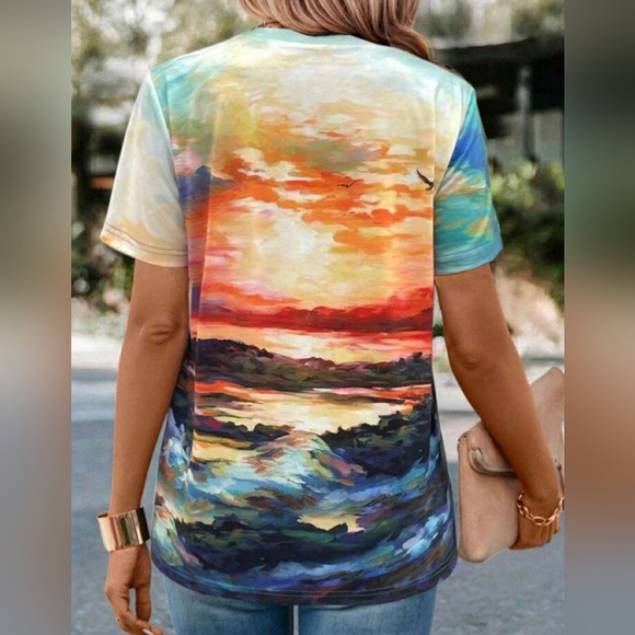 Women's sunset t shirt size 1xl - Picture 2 of 6